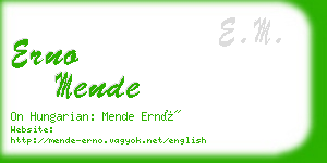 erno mende business card